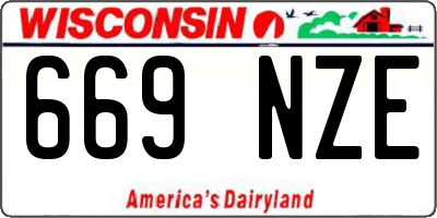 WI license plate 669NZE