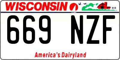 WI license plate 669NZF