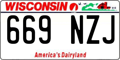 WI license plate 669NZJ