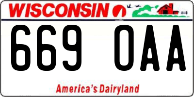WI license plate 669OAA