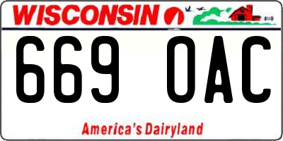 WI license plate 669OAC