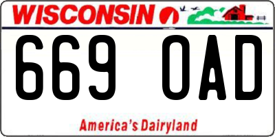 WI license plate 669OAD