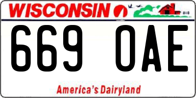 WI license plate 669OAE