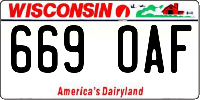 WI license plate 669OAF