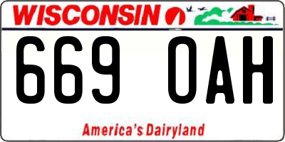 WI license plate 669OAH