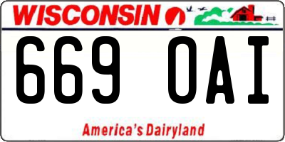 WI license plate 669OAI