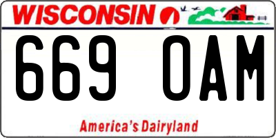 WI license plate 669OAM