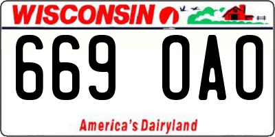 WI license plate 669OAO