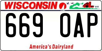 WI license plate 669OAP