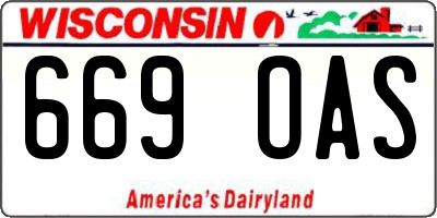WI license plate 669OAS