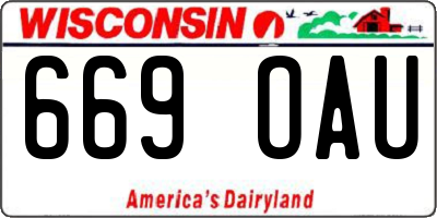 WI license plate 669OAU