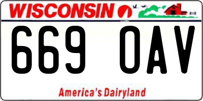 WI license plate 669OAV