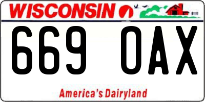 WI license plate 669OAX