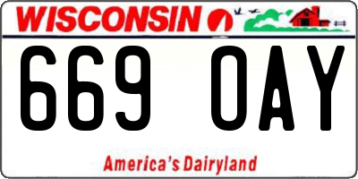 WI license plate 669OAY