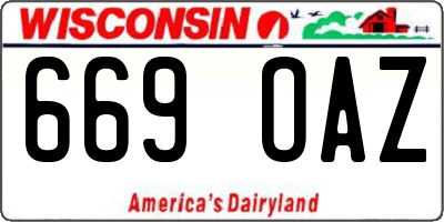 WI license plate 669OAZ