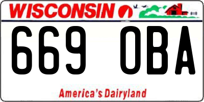 WI license plate 669OBA