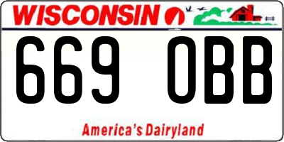 WI license plate 669OBB