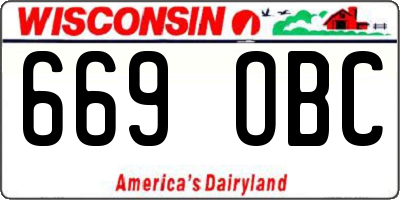 WI license plate 669OBC