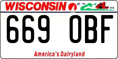 WI license plate 669OBF