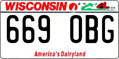 WI license plate 669OBG