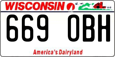 WI license plate 669OBH