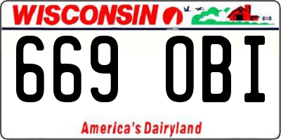 WI license plate 669OBI