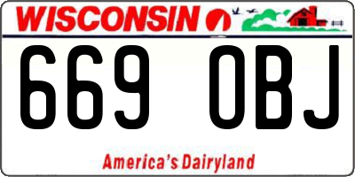 WI license plate 669OBJ