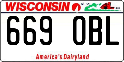 WI license plate 669OBL