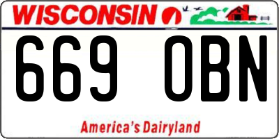 WI license plate 669OBN