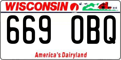 WI license plate 669OBQ
