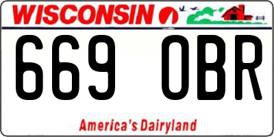 WI license plate 669OBR