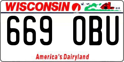 WI license plate 669OBU