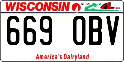 WI license plate 669OBV