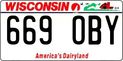 WI license plate 669OBY