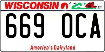 WI license plate 669OCA