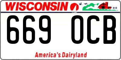 WI license plate 669OCB