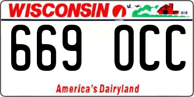 WI license plate 669OCC