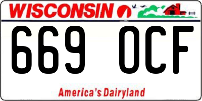 WI license plate 669OCF