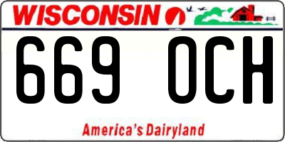 WI license plate 669OCH