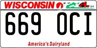 WI license plate 669OCI