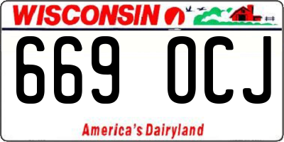 WI license plate 669OCJ