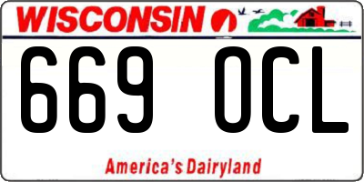 WI license plate 669OCL
