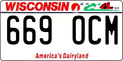 WI license plate 669OCM