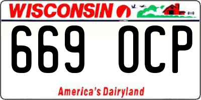 WI license plate 669OCP