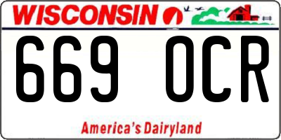 WI license plate 669OCR