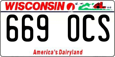 WI license plate 669OCS