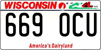 WI license plate 669OCU