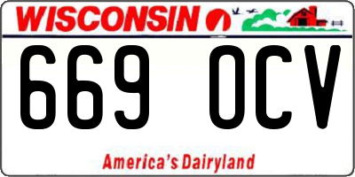 WI license plate 669OCV