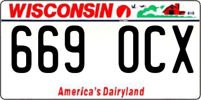 WI license plate 669OCX