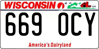 WI license plate 669OCY